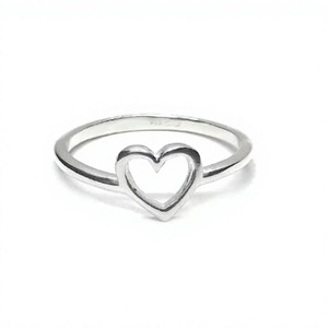 Heart Shape Bezel Setting 925 Sterling Silver Trendy Christian Wedding <b>Ring</b> Minimalist Design Unisex Everyday Wear Fine Jewelry - Product Image 1