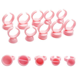 حلقات بلاستيكية وردية اللون للاستخدام مرة واحدة لتمديد الرموش من ماسا، 100 قطعة بالجملة، جودة عالية، أحجام S/<span class=keywords><strong>M</strong></span>/L، سهلة الاستخدام - Product Image 3