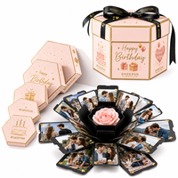 Coffret Cadeau Anniversaire Haut de Gamme 2026 Imperméable, Kit DIY Papillon Explosif avec Boîtes Surprise en Carton Ondulé Gaufré