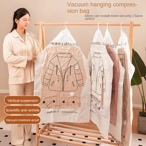 Plastic Hanging Storage Compression <strong>Bag</strong> Modern Wardrobe Jacket Coat Dustproof <strong>Suction</strong> <strong>Bag</strong> <strong>for</strong> Finishing <strong>Clothes</strong> Dust - Product Image 1