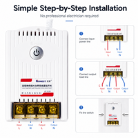 Interrupteurs de télécommande sans fil Honest 433 MHz RF pour portail intelligent, moteur électrique, pompe à eau, portée 1000 m, 220 V 40 A