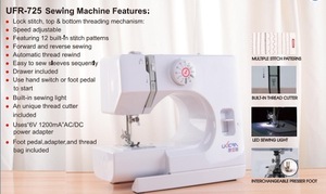 Machine à coudre domestique multifonctionnelle avec point de chaînette et moteur à aiguille simple - Product Image 5