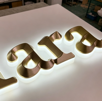 Letras de Canal LED 3D Personalizadas con Retroiluminación, Letreros con Halo Luminoso, Letras Iluminadas de Acero Inoxidable para Negocios y Tiendas