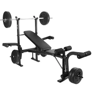 Indoor multi-functional household supine board weightlifting bed barbell rack bench press rack strength training