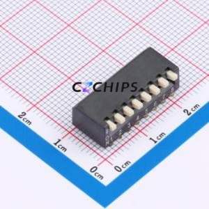 DG-08PD DIP Switch SMD,P=2.54mm Switch Piano Key Single Pole Single Throw 8 2.54mm - Product Image 1