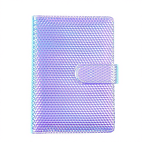 Carnet de budget A6 en cuir PU rose, couverture souple, reliure à anneaux, 80 feuilles, pour mariage, organisateur d'argent, couleurs vives UV, vente en gros