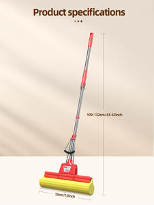 KOOCCA ローラースポンジモップ、吸水性リフィル3個付き、セルフスクイーズスポンジモップ、PVAスポンジモップ、超吸収性フロアクリーニングクリーナー - Product Image 4