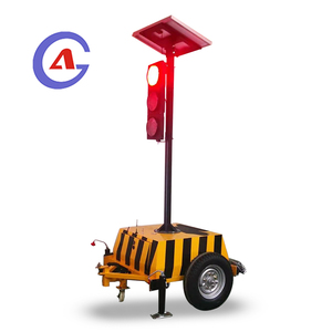 300 مللي متر مقطورة أربعة جوانب محمول للطاقة الشمسية إشارة <span class=keywords><strong>led</strong></span> مرورية مع عجلات - Product Image 2