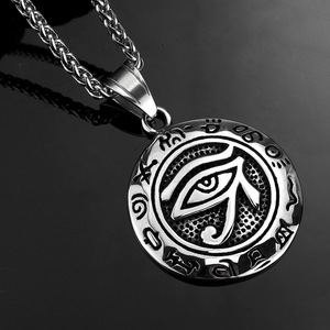 Collar con Colgante de Ojo de Horus de Acero Inoxidable para Hombre, Diseño Geométrico de una Sola Cara, Joyería de Moda - Product Image 1
