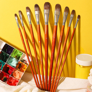 Lot de 6 pinceaux ronds en forme de <span class=keywords><strong>noisette</strong></span> pour aquarelle, peinture à l'huile, stylo de peinture acrylique, ensemble de peinture à la gouache, matériel artistique - Product Image 1