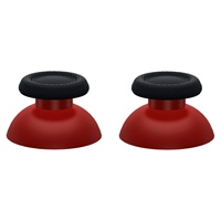EXtremeRate Capuchons de manettes analogiques en forme de champignon rouge carmin et noir pour manettes PS5 et PS4