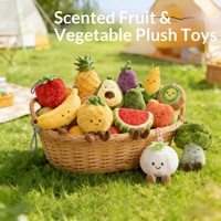 Fruit en groente knuffel, gesimuleerde broccoli kool knoflook knuffelpop, handformaat kraanmachine cadeau, direct verzendklaar op voorraad