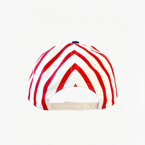 Casquette de baseball structurée à 5 panneaux avec logo personnalisé de golf, imprimé <span class=keywords><strong>par</strong></span> sublimation à rayures verticales et points ondulés, et broderie de lettres sur la visière - Product Image 3