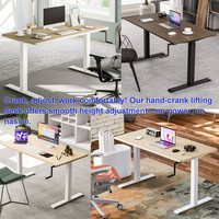 Mobilier de bureau moderne simple Table réglable en hauteur avec contrôle manuel Tables de jeu Cadre de bureau d'ordinateur debout