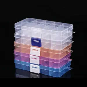 Nieuwe 10 Slots Cellen Kleurrijke Draagbare Sieraden Tool Opbergdoos Container Ring Elektronische Onderdelen Schroef Kralen Organizer Plastic Case