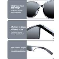 Lunettes de soleil audio intelligentes avec haut-parleur sans fil et casque intégré pour le cyclisme en extérieur, avec fonction Bluetooth et affichage numérique
