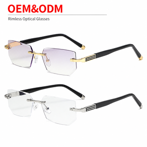 Lunettes de lecture progressives sans monture bloquant la lumière bleue, légères, HD, anti-fatigue, style professionnel, pour hommes et femmes âgés - Product Image 1