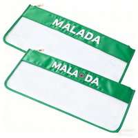 Script Mahjong Bag Logo cousu American Mahjong Set Bag Vert Imperméable PVC Sac vide pour carreaux Mahong