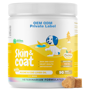 Supplément Premium Omega3 EPA DHA pour la peau et le pelage du chien mâche doux formule de soins de santé pour animaux de compagnie enrichie en biotine pour soulager les démangeaisons fourrure brillante - Product Image 1