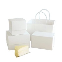 Sac en papier de carton blanc jetable bon marché écologique pour dessert mousse petites boîtes d'emballage de gâteau ensemble de boîtes en papier pour gâteau