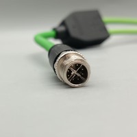 Cable Moldeado M12 de 8 Pines X Código Macho a 4 Pines Código D Hembra Tipo Y para Bicicleta Eléctrica