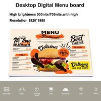 Tablero de menú Digital de escritorio LCD Android KFC de café interior de 24 pulgadas 23,8 para restaurante, té de la leche, tienda minorista, señalización Digital