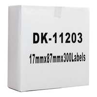 Etiquetas Térmicas Compatibles con Brother DK 11203 / 1203, 17x87mm (2/3" X 3-7/16"), 300 Etiquetas/Rollo, Etiquetas Adhesivas para Carpetas de Archivo
