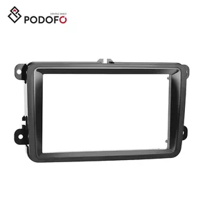 Podofo 2din 7'' Car Video Frame For Universal Volkswagen Series Golf Passat Skoda Hot Sale Radio Frame Fascia Car Frame Panel