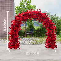 D-006 Nouvelle Arche Florale en U Vert Foncé de Haute Qualité, Très Vendue, pour Scène de Mariage et Décoration de Fond