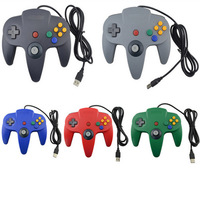 Mando de Juego con Cable USB N64, Joystick, Joypad para Nintendo 64, Negro, Rojo, Gris, Amarillo, Azul, Motor de Vibración, Consola de Juegos
