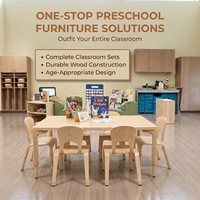 Meubles de garderie préscolaire Montessori, table et chaises en bois massif pour maternelle, crèche, salle de classe, école de petite enfance