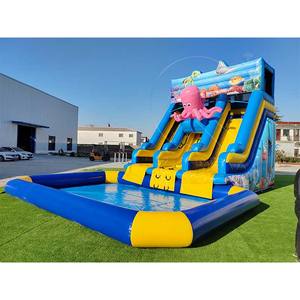 Toboggans aquatiques gonflables populaires Octopus Aqua Park avec <span class=keywords><strong>piscine</strong></span> détachable, château <span class=keywords><strong>gonflable</strong></span> coloré, toboggans aquatiques - Product Image 1