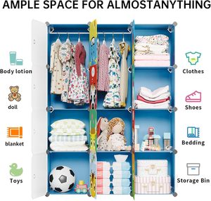 Cheap Modern Foldable Extendable Kids Plastic <b>Wardrobe</b> <b>Portable</b> Closet Organizer for Bedroom Hospital Workshop & Dining Use - Product Image 4