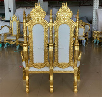 Chaise de luxe Reine de l'amour, trône doré, mobilier, chaise de trône gothique, chaise de trône de mariage en toile de jute, chaises de trône de roi pas chères pour canapé de mariage