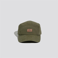 Goedkope 5 Panel Hoed, Outdoor Sport Pet Hoed, Kamp Snapback Hoed Ongestructureerd 5 Paneel Hoed Met Lederen Patch