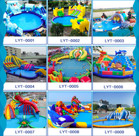 Parc aquatique gonflable durable pour l'extérieur : toboggan géant, trampoline, piscine, équipement de jeux aquatiques