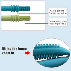 أنابيب التسنين من السيليكون خالية من BPA ، لعبة قش مضغ للأطفال ، ألعاب التسنين بأنابيب للأطفال من 3 إلى 12 شهرًا - Product Image 5