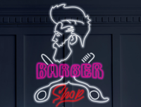 Enseigne LED Dimmable pour Salons de Coiffure et Barbiers – Logo Lumineux pour Entreprises