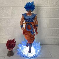 Figura de Anime de 33 cm DBZ Dragon JT Super Saiyan Son Goku con Luz, Estatuilla de PVC, Estatua de Plástico, Modelo de Juguete, Muñeco Figuras