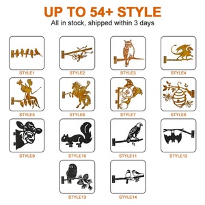 Adornos de jardín de acero oxidado para exteriores, de gran tamaño, con diseños de ciervos, siete delfines, niña oxidada de Halloween, bicicleta, pájaros y ovejas, para paredes - Product Image 5