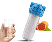 Filtre purificateur d'eau préfiltrant réutilisable en PP avec charbon actif et clé pour la maison