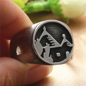 European American Style <b>Titanium</b> Steel Tribal <b>Ring</b> Retro Men's Punk Geometric Design Silver Color Gift Jewelry 212028 - Product Image 4