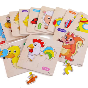 <span class=keywords><strong>Puzzle</strong></span> Montessori Mini 9 Pezzi per Bambini, Giocattoli in <span class=keywords><strong>Legno</strong></span> con <span class=keywords><strong>Animali</strong></span> Cartoon e Traffico, Tangram Educativo - Product Image 2