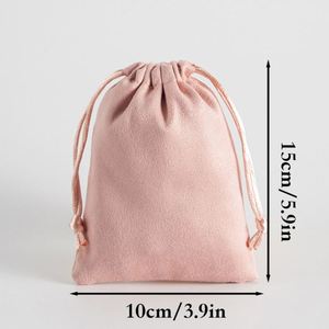 Petites pochettes cadeaux en velours avec cordon de serrage, sacs à bijoux en flanelle 10x15cm, emballage pour bonbons, cadeaux de Noël, de mariage ou de fête - Product Image 3