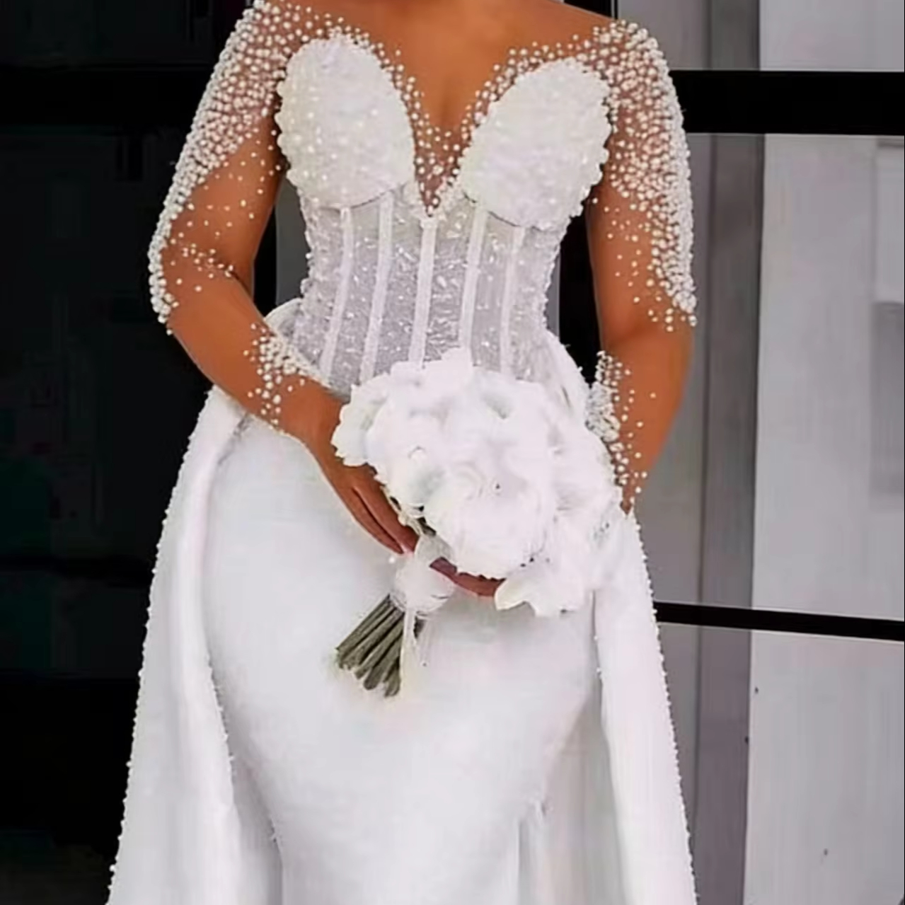 short white dress a line Tailored Silk A-Line Wedding Dress main image 1