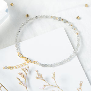 Nueva gran oferta, pulsera de labradorita de 3mm a la moda, pulsera de cuentas de piedra Natural para mujeres y niñas - Product Image 3