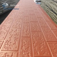 Livraison rapide, isolation en mousse PU de 16 mm, revêtement mural extérieur en relief 3D, bardage de chambre froide, métal sculpté, résistant au feu, résistant à l'eau