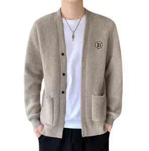 Custom Winter Designer Wollen Gebreide Trui Mannen Jassen Plus Size Cardigan Heren Truien