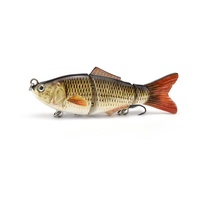 Leurre articulé de type poisson nageur en plastique rigide et à enfoncement lent, appât à corps solide, Swimbait, 95mm, 17.6g, 3 sections