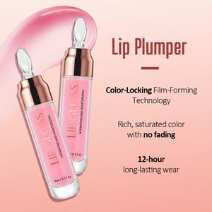 Produk Perawatan Bibir Alami Label Pribadi Pink Hyaluronic Acid Lip Gloss Pelembap Minyak Bibir Efek Plumping - Product Image 3